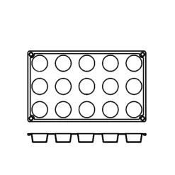 Silikonform FR024, cylinder 15st - Pavoni
