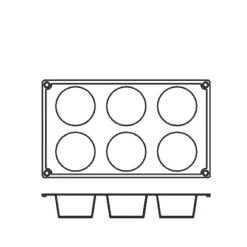 Silikonform FR008, cylinder 6st - Pavoni