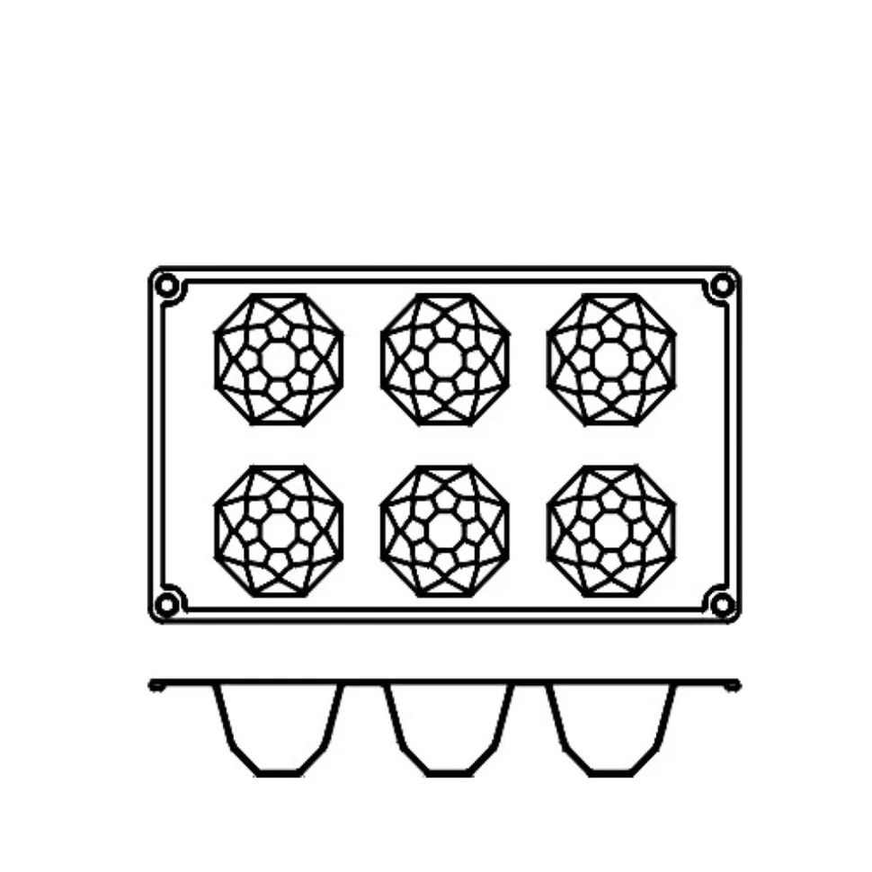 Silikonform FR034, diamant 6st - Pavoni