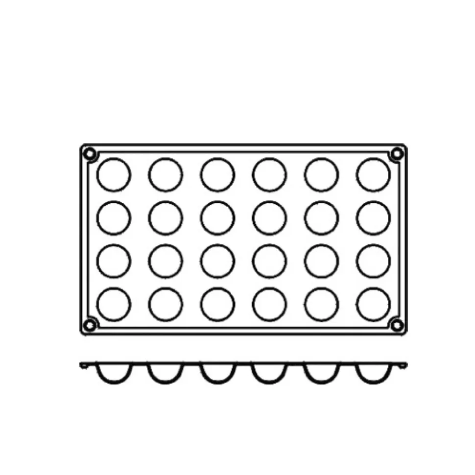Silikonform FR004, halvsfär 24st - Pavoni