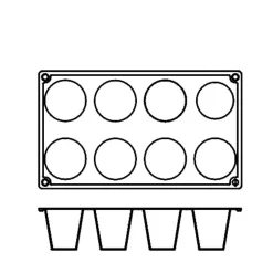 Silikonform FR002, kon 8st - Pavoni