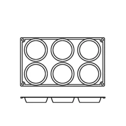 Silikonform FR047, låg cylinder 6st - Pavoni