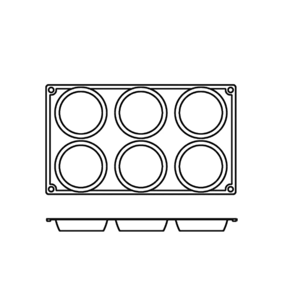 Silikonform FR047, låg cylinder 6st - Pavoni