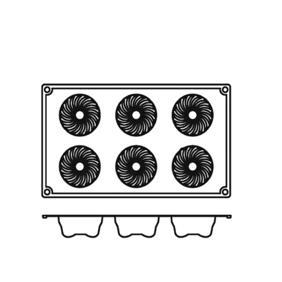 Silikonform FR046, sockerkaksform 6st - Pavoni