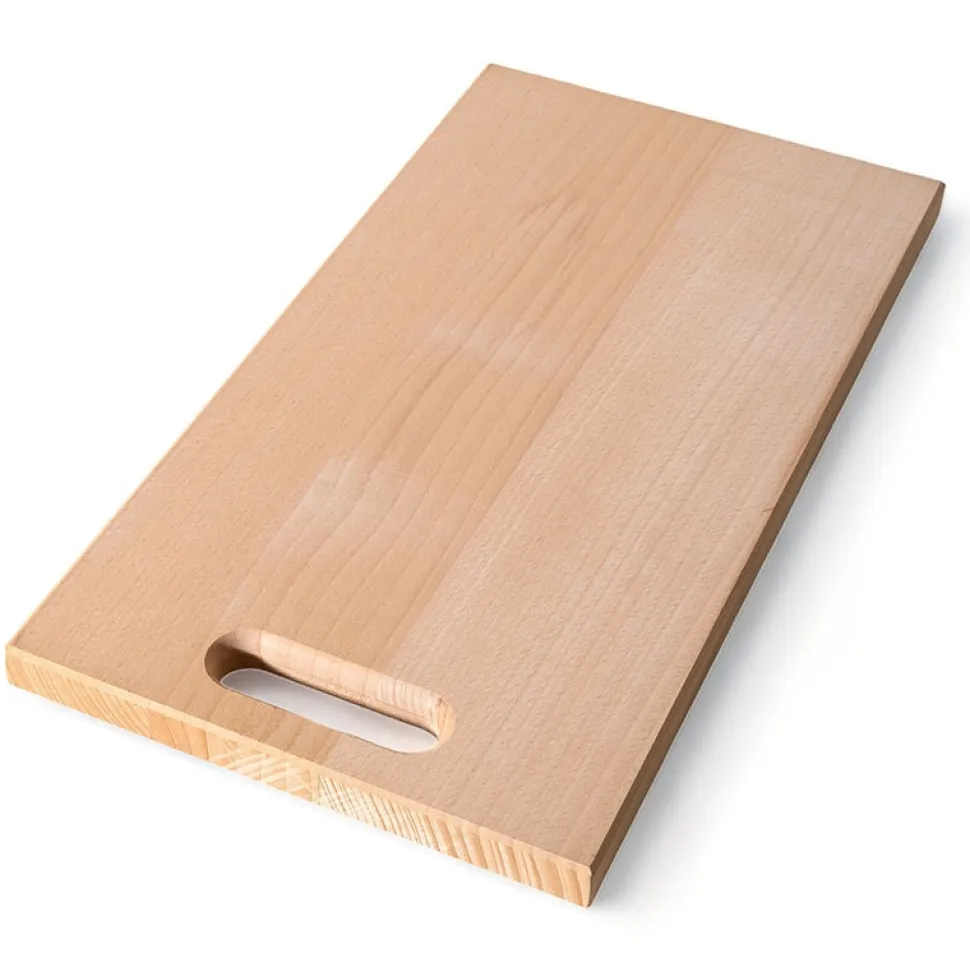Skärbräda med handtag och ränna, oljad bok, 45x24x2,1 cm - AT-Line