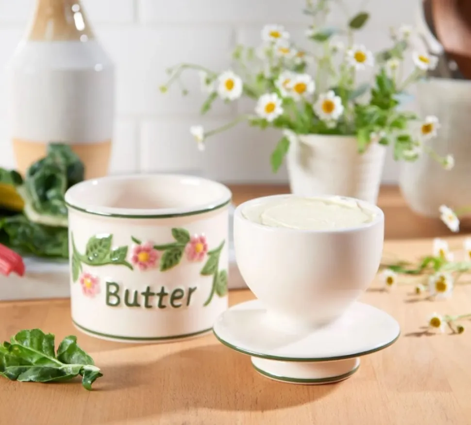 Smörklocka, Floral, handmålad - Butter Bell®