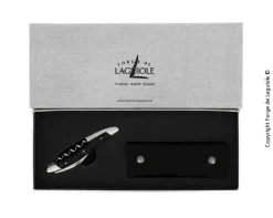 Sommelierkniv av Ebenholts, damaskerad m dekor, Collection - Forge de Laguiole