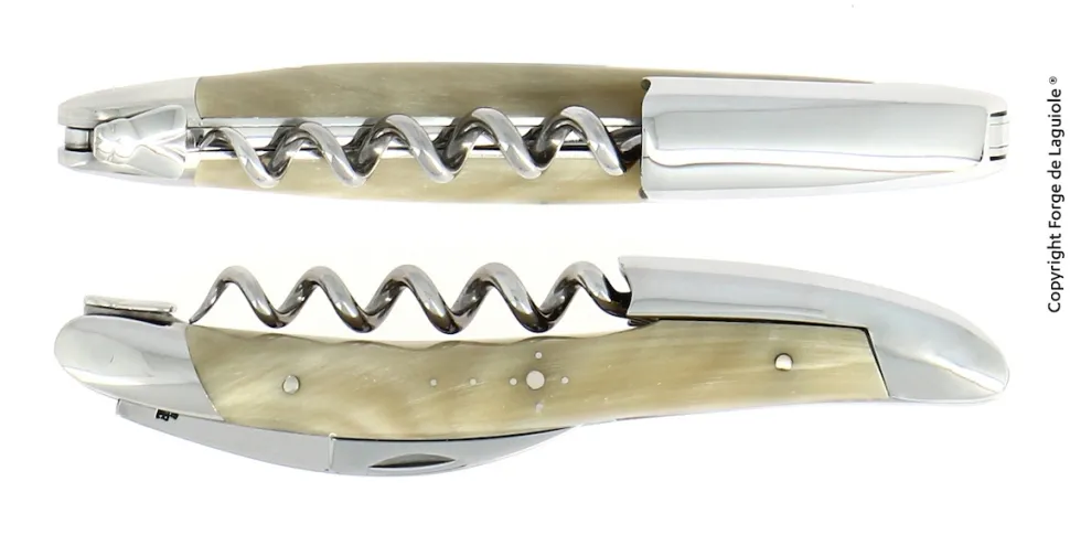 Sommelierkniv av Ljust Horn, blank, Tradition - Forge de Laguiole