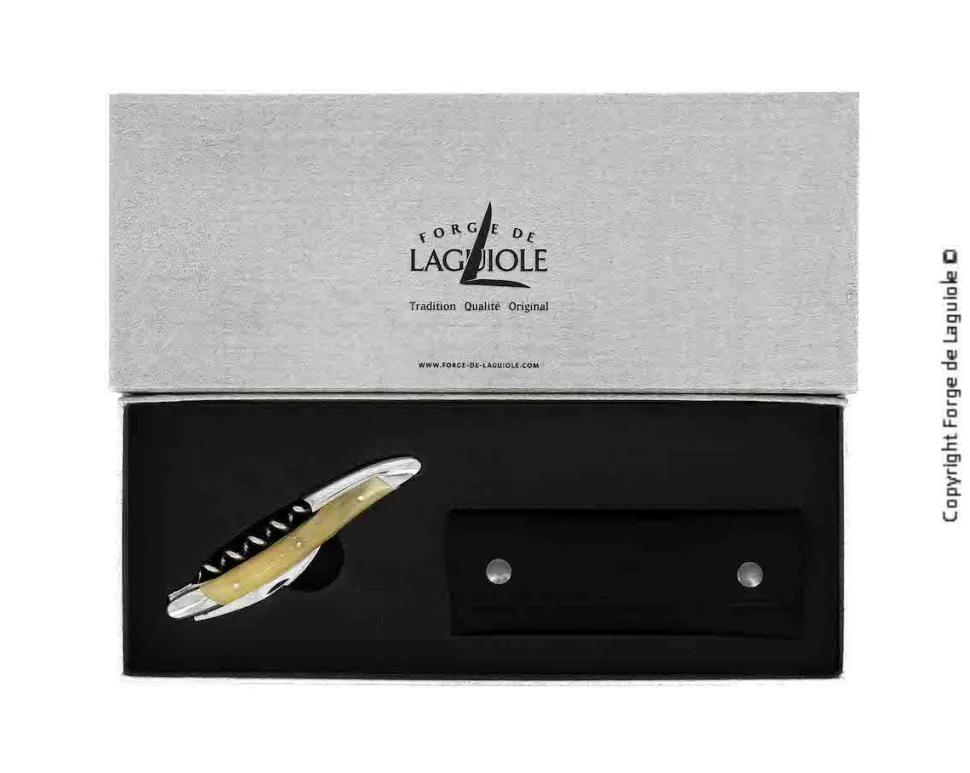Sommelierkniv av Ljust Horn, blank, Tradition - Forge de Laguiole