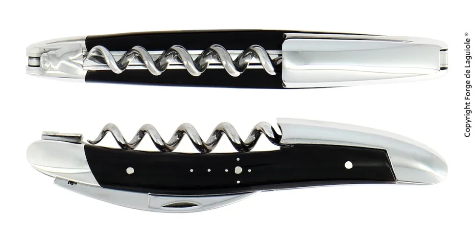Sommelierkniv av Mörkt Horn, blank, Tradition - Forge de Laguiole