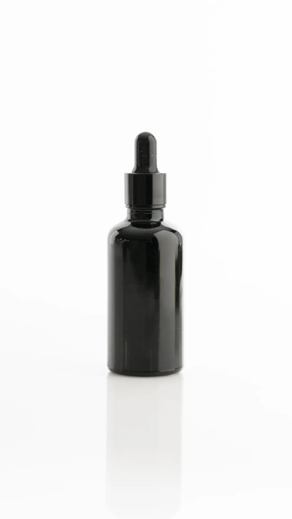 Svart droppflaska med pipett i glas, 50 ml - 100% Chef
