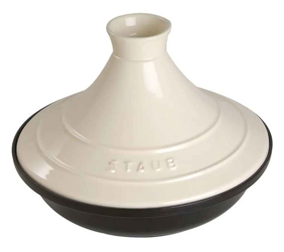 Tajine i gjutjärn, 28 cm, svart/creme - Staub