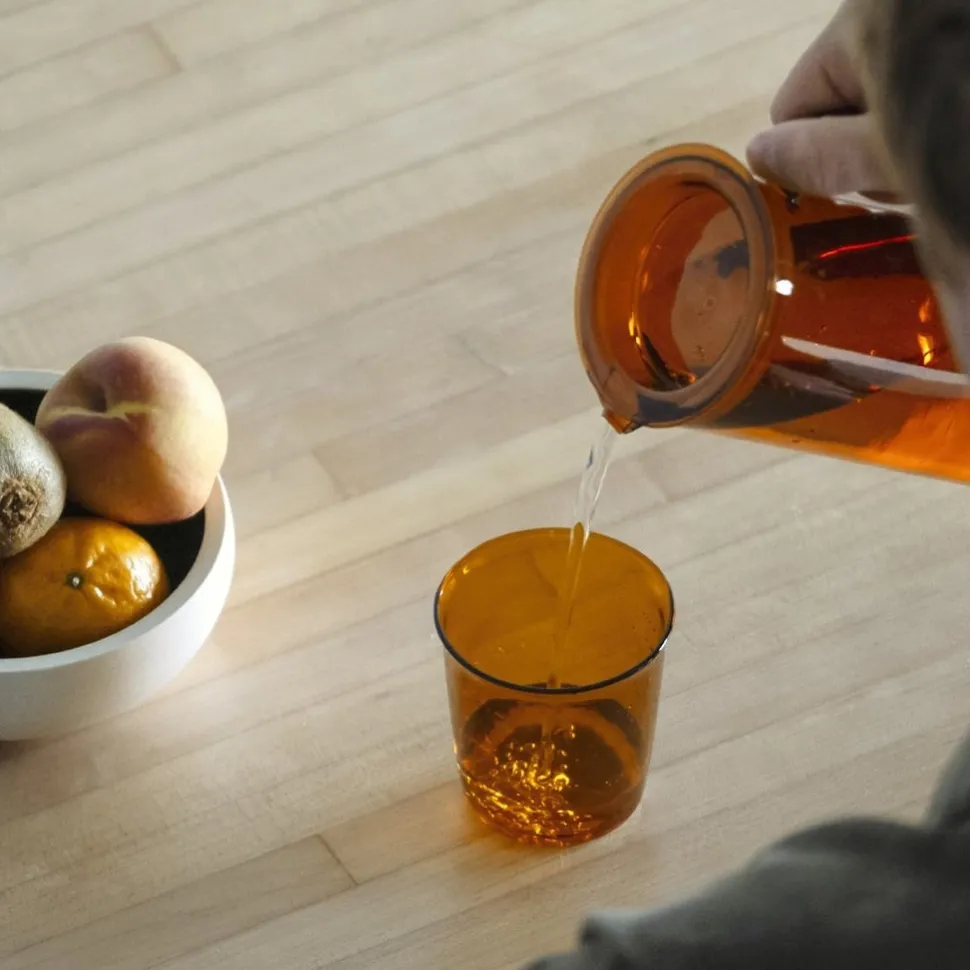 Tillbringare i glas, Amber, 1.2L - Kinto