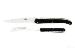 Trancherset 21 cm, Handtag av Ebenholts, fällbar, Signature - Forge de Laguiole