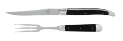 Trancherset 17 cm, Handtag av Mörkt Horn, blank, Tradition - Forge de Laguiole