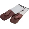 Ugnsvantar/grillvante med lång ärm i läder, 2-pack - Martellato