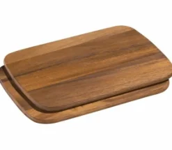 Uppläggningsfat/ostbricka i akaciaträ, 28x20cm, 2-pack - Zassenhaus