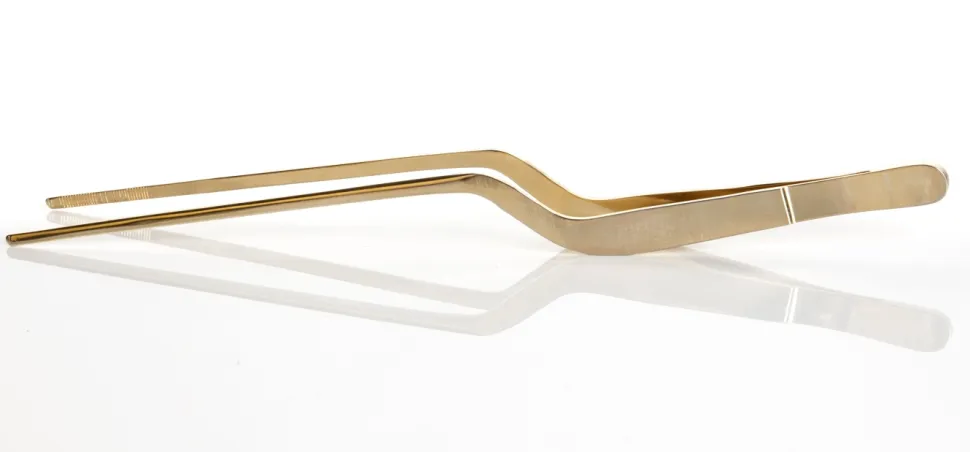 Uppläggningspincett i 14k guld, offset - 100% Chef - 20 cm