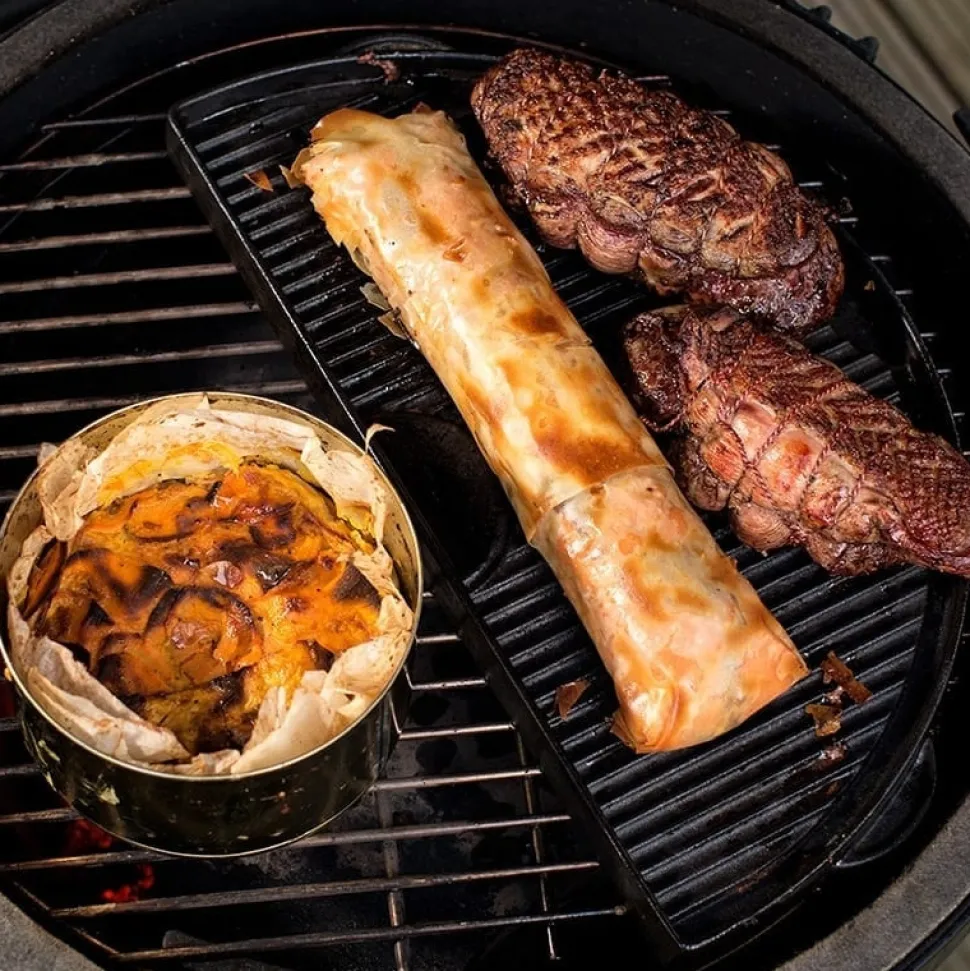 Vändbar grillplatta i gjutjärn, Half Plancha Griddle - Big Green Egg