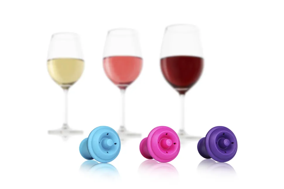 Wine Stoppers i olika färger, 3-pack - Vacuvin