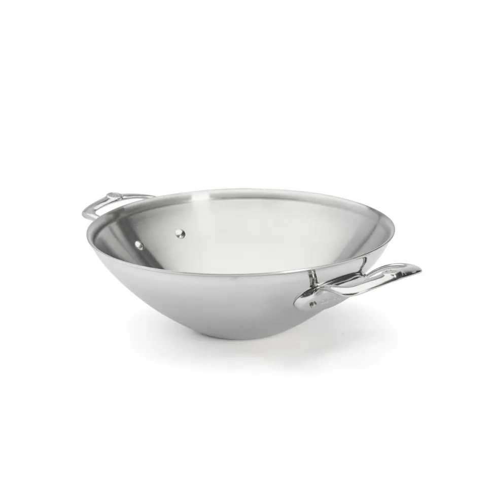 Wok i rostfritt stål med två handtag, 32cm, Affinity - De Buyer