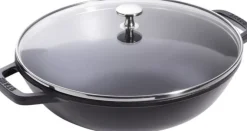 Wok med glaslock, svart - Staub
